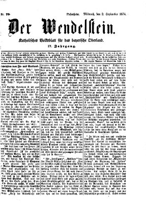 Wendelstein Mittwoch 2. September 1874