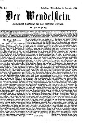 Wendelstein Mittwoch 25. November 1874