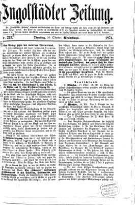 Ingolstädter Zeitung (Neue Ingolstädter Zeitung) Dienstag 20. Oktober 1874