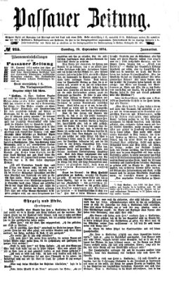 Passauer Zeitung Samstag 19. September 1874