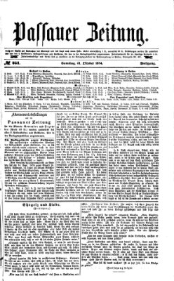 Passauer Zeitung Samstag 31. Oktober 1874
