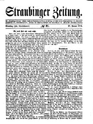 Straubinger Zeitung Dienstag 27. Januar 1874