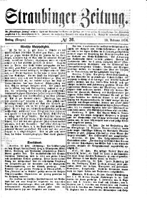Straubinger Zeitung Freitag 13. Februar 1874
