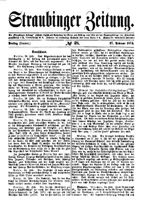 Straubinger Zeitung Freitag 27. Februar 1874
