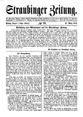Straubinger Zeitung Freitag 27. März 1874