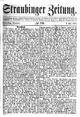 Straubinger Zeitung Freitag 3. Juli 1874