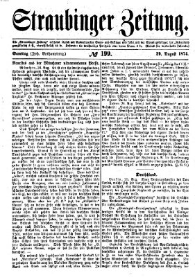 Straubinger Zeitung Samstag 29. August 1874