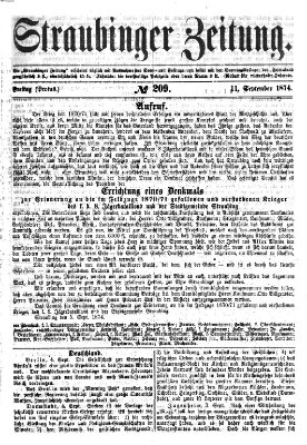 Straubinger Zeitung Freitag 11. September 1874