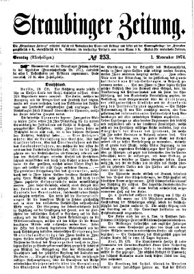 Straubinger Zeitung Sonntag 1. November 1874