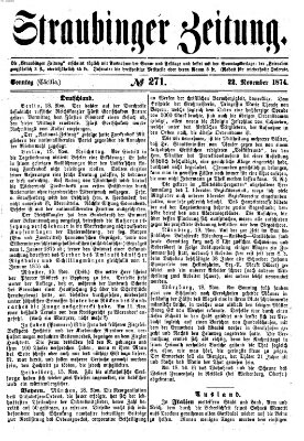 Straubinger Zeitung Sonntag 22. November 1874