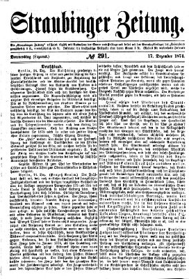 Straubinger Zeitung Donnerstag 17. Dezember 1874