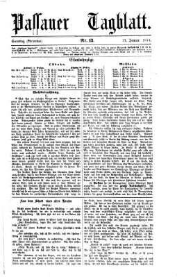 Passauer Tagblatt Samstag 17. Januar 1874