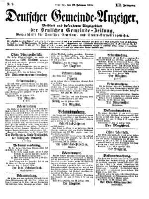 Deutsche Gemeinde-Zeitung Samstag 28. Februar 1874