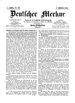 Deutscher Merkur Samstag 3. Oktober 1874