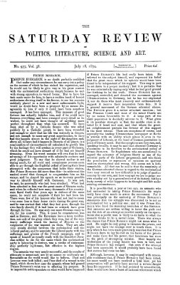 Saturday review Samstag 18. Juli 1874