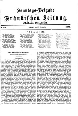 Fränkische Zeitung (Ansbacher Morgenblatt) Sonntag 29. November 1874