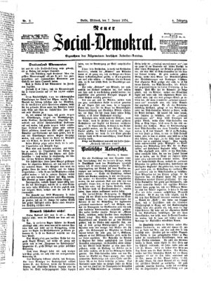 Neuer Social-Demokrat Mittwoch 7. Januar 1874