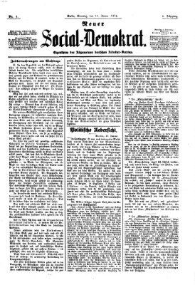 Neuer Social-Demokrat Sonntag 11. Januar 1874