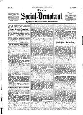 Neuer Social-Demokrat Mittwoch 4. Februar 1874