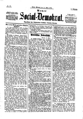 Neuer Social-Demokrat Mittwoch 11. März 1874