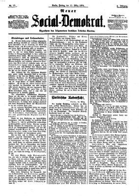 Neuer Social-Demokrat Freitag 13. März 1874