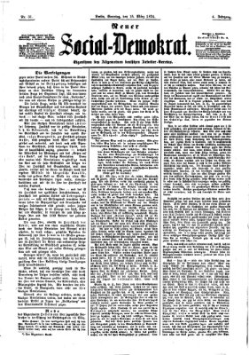 Neuer Social-Demokrat Sonntag 15. März 1874