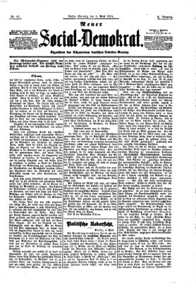 Neuer Social-Demokrat Sonntag 5. April 1874