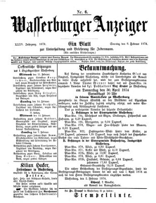 Wasserburger Anzeiger (Wasserburger Wochenblatt) Sonntag 8. Februar 1874