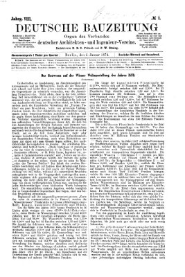 Deutsche Bauzeitung 〈Berlin〉 Samstag 3. Januar 1874