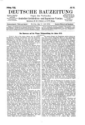 Deutsche Bauzeitung 〈Berlin〉 Samstag 11. Juli 1874