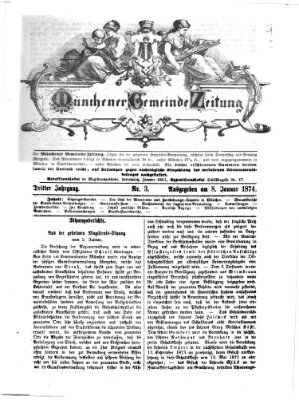 Münchener Gemeinde-Zeitung Donnerstag 8. Januar 1874