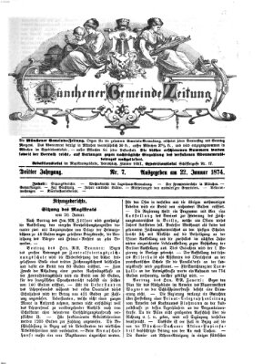 Münchener Gemeinde-Zeitung Donnerstag 22. Januar 1874