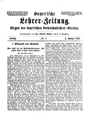 Bayerische Lehrerzeitung Freitag 2. Januar 1874