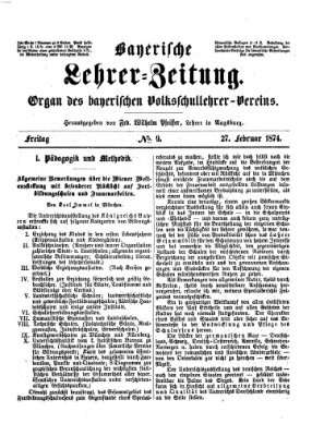 Bayerische Lehrerzeitung Freitag 27. Februar 1874