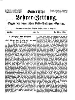 Bayerische Lehrerzeitung Freitag 13. März 1874