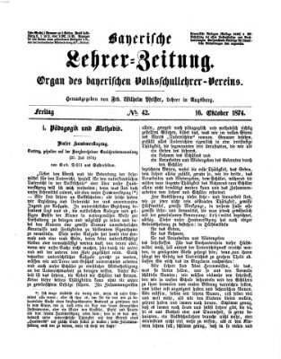 Bayerische Lehrerzeitung Freitag 16. Oktober 1874