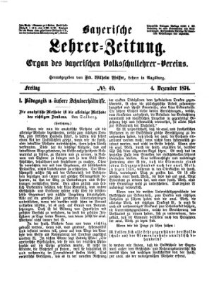 Bayerische Lehrerzeitung Freitag 4. Dezember 1874