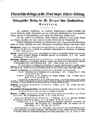 Bayerische Lehrerzeitung Freitag 22. Mai 1874