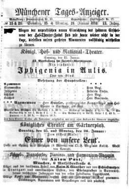 Münchener Tages-Anzeiger Sonntag 25. Januar 1874