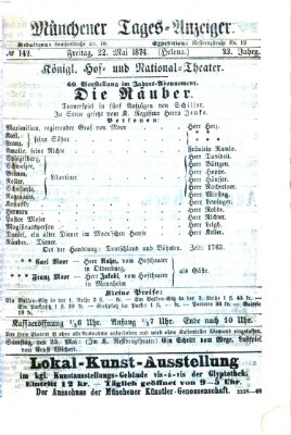 Münchener Tages-Anzeiger Freitag 22. Mai 1874
