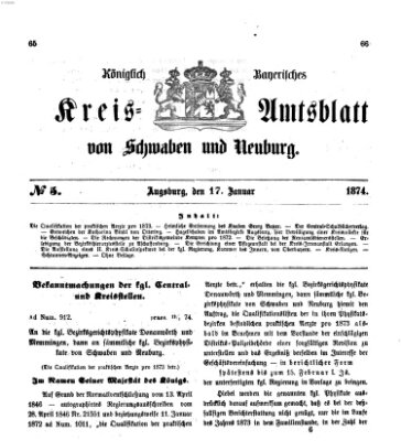 Königlich Bayerisches Kreis-Amtsblatt von Schwaben und Neuburg Samstag 17. Januar 1874