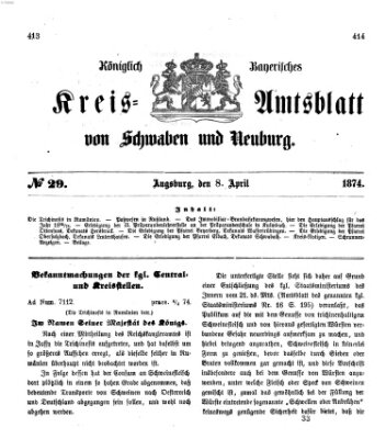 Königlich Bayerisches Kreis-Amtsblatt von Schwaben und Neuburg Mittwoch 8. April 1874