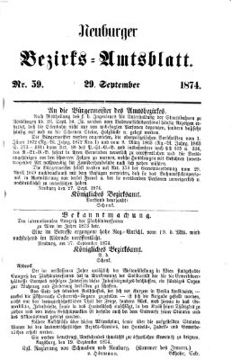 Neuburger Bezirks-Amtsblatt Dienstag 29. September 1874