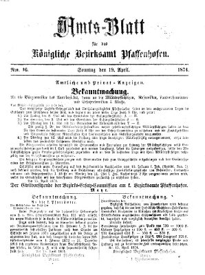 Amtsblatt für das Bezirksamt Pfaffenhofen