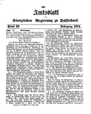 Amtsblatt für den Regierungsbezirk Düsseldorf Samstag 9. Mai 1874