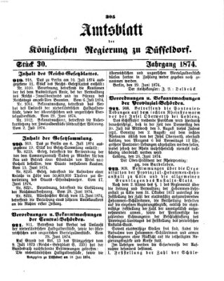 Amtsblatt für den Regierungsbezirk Düsseldorf Samstag 18. Juli 1874