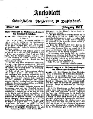 Amtsblatt für den Regierungsbezirk Düsseldorf Samstag 28. November 1874