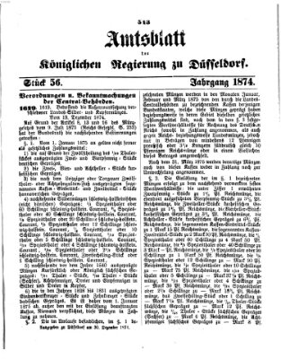 Amtsblatt für den Regierungsbezirk Düsseldorf Mittwoch 30. Dezember 1874
