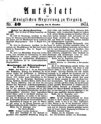 Amts-Blatt der Preußischen Regierung zu Liegnitz Samstag 3. Oktober 1874
