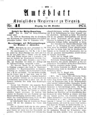 Amts-Blatt der Preußischen Regierung zu Liegnitz Samstag 10. Oktober 1874